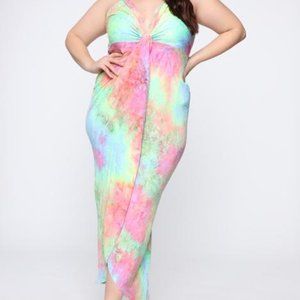 Kari Tie Dye Maxi Dress - Pink/Combo